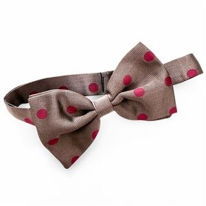 EUC Lui-B Pre-Tied Purple Polka Dot Italian Silk Bow Tie NBA Player Estate